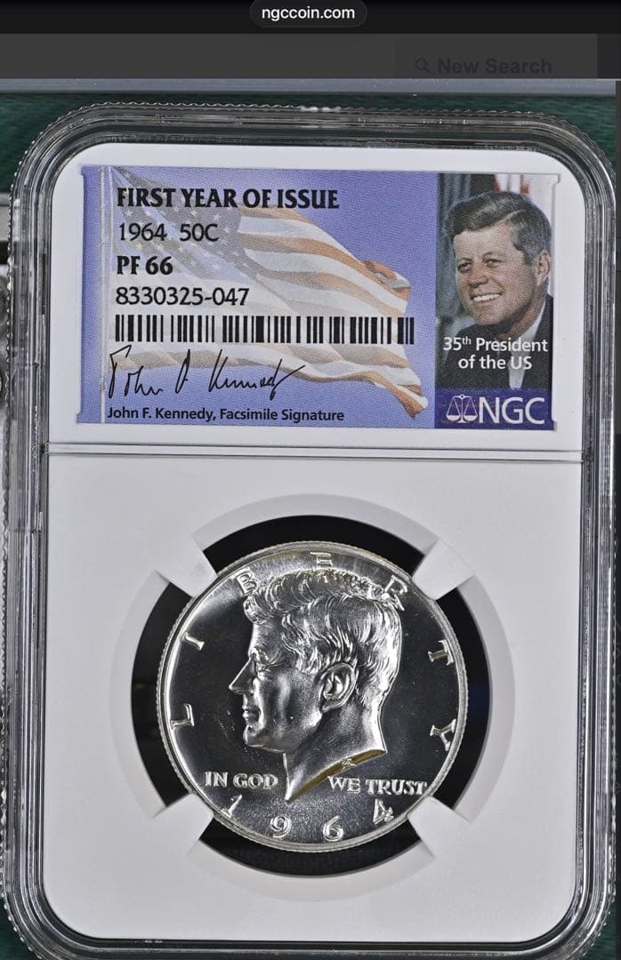 【本物保証】NGC鑑定 1964年 アメリカ ケネディ ハーフダラー PF66