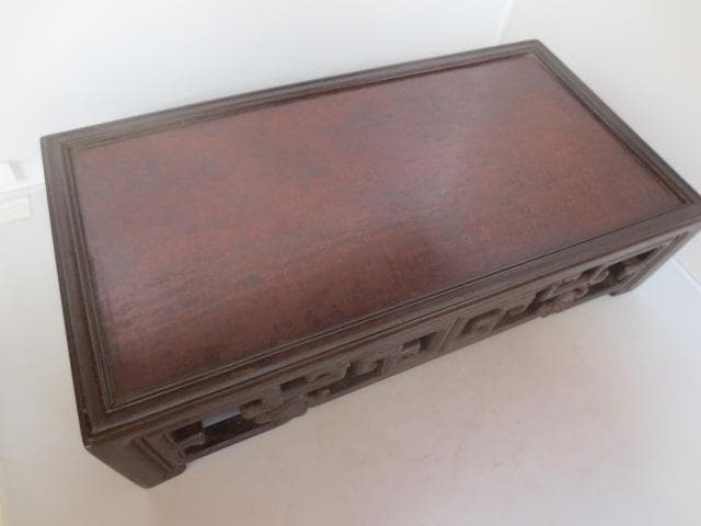 R7/10/6-1　唐木花台　香炉卓　天葡萄杢　盆栽水石花台　幅約38㎝