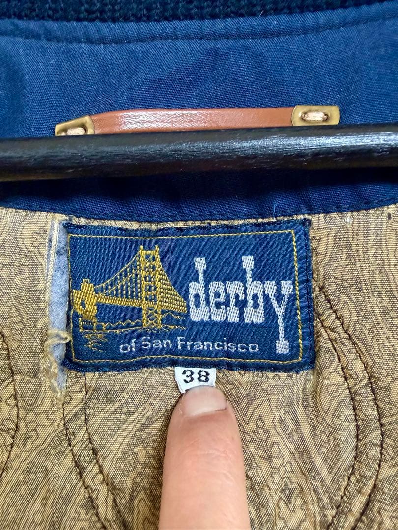 超スペシャル 70s ダービーオブサンフランシスコ ジャケット 38 Mネイビー