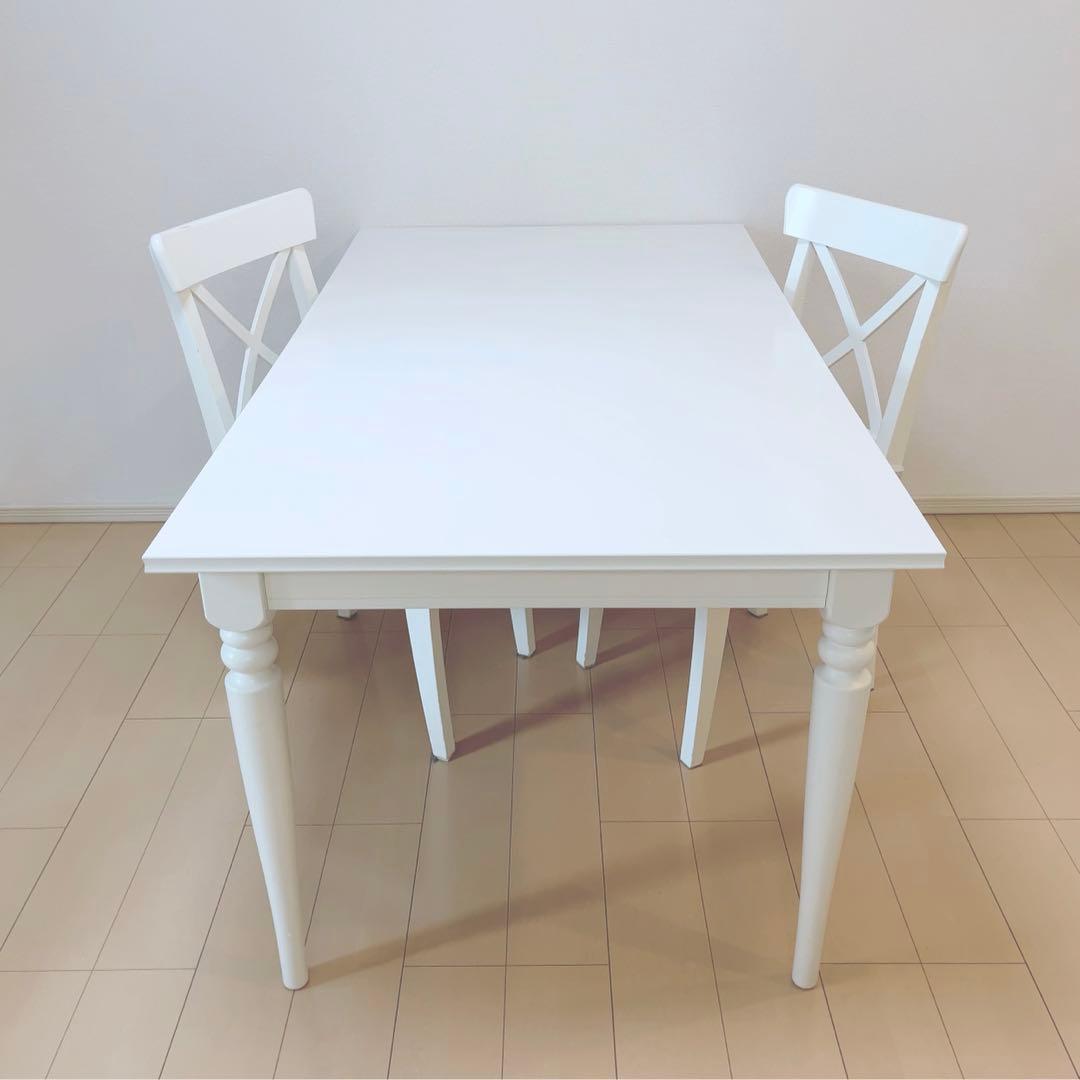 直接取引希望　IKEA イケア　インガートルプ　伸長式　ダイニングテーブル　白