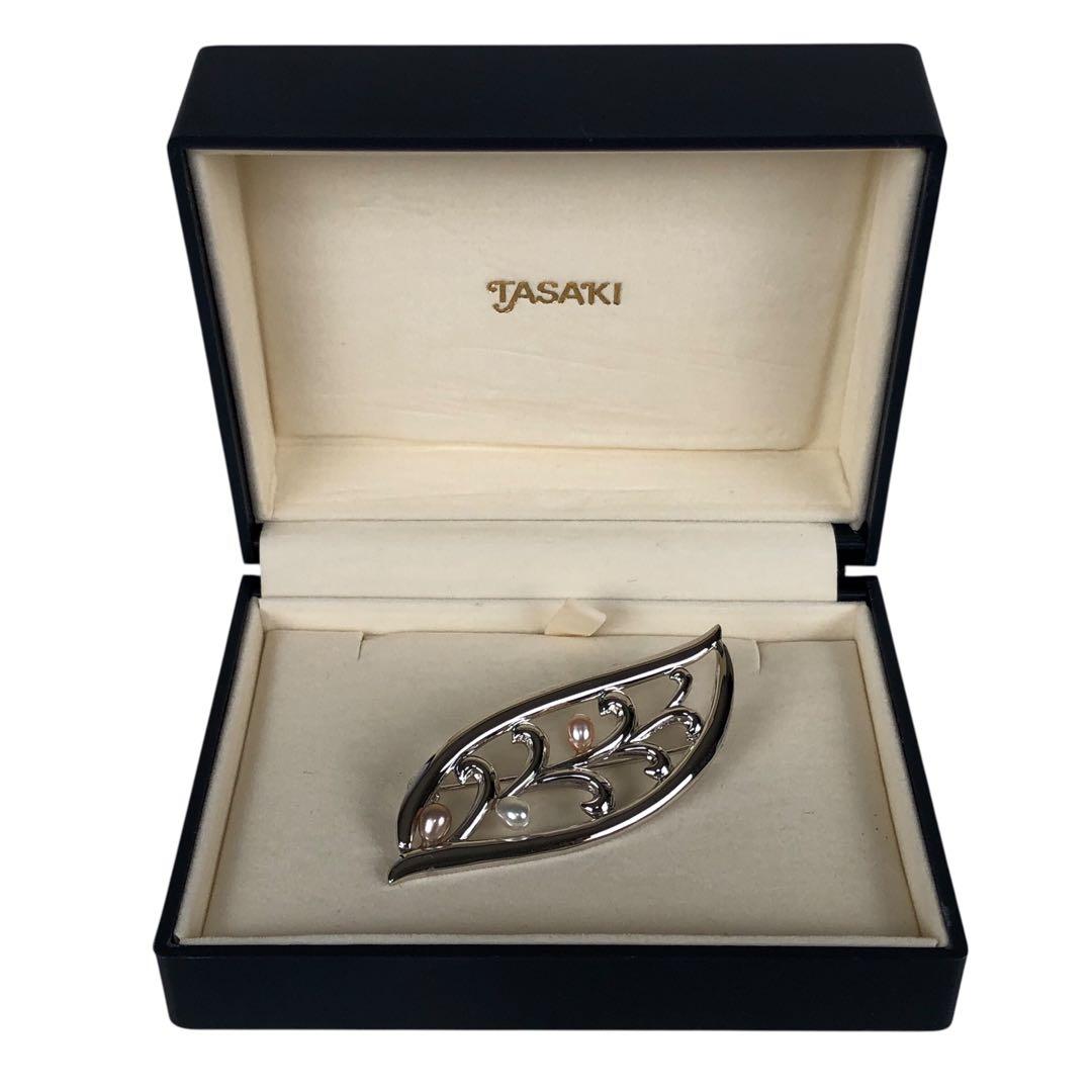 TASAKI タサキ 真珠 パール リーフ 葉っぱ ブローチ