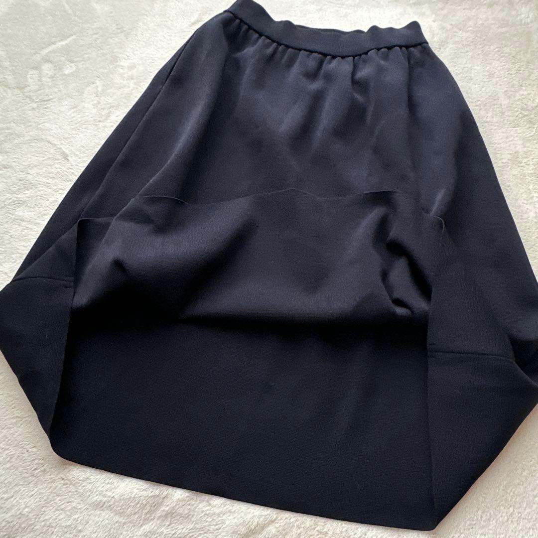 【ルネ】パールボタンモチーフ　フォーマル　フレアスカート　ブラック