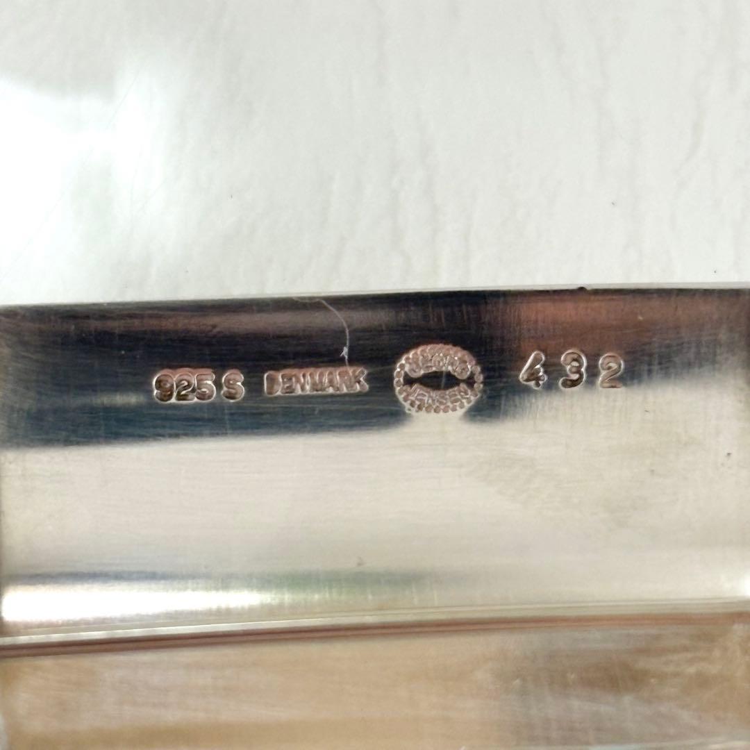 416【ジョージジョンセン】シルバー　ブローチ　トップ　2wayスクエア 432