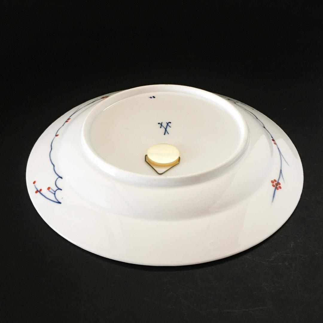 古マイセン 金彩 古伊万里写し 赤絵金襴手花壷紋  絵皿 直径 24.3cm