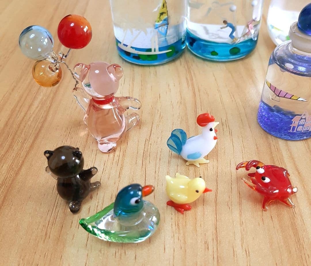 オイルドーム ミニチュアボトル サーフィン スキー ハングライダー ガラス細工