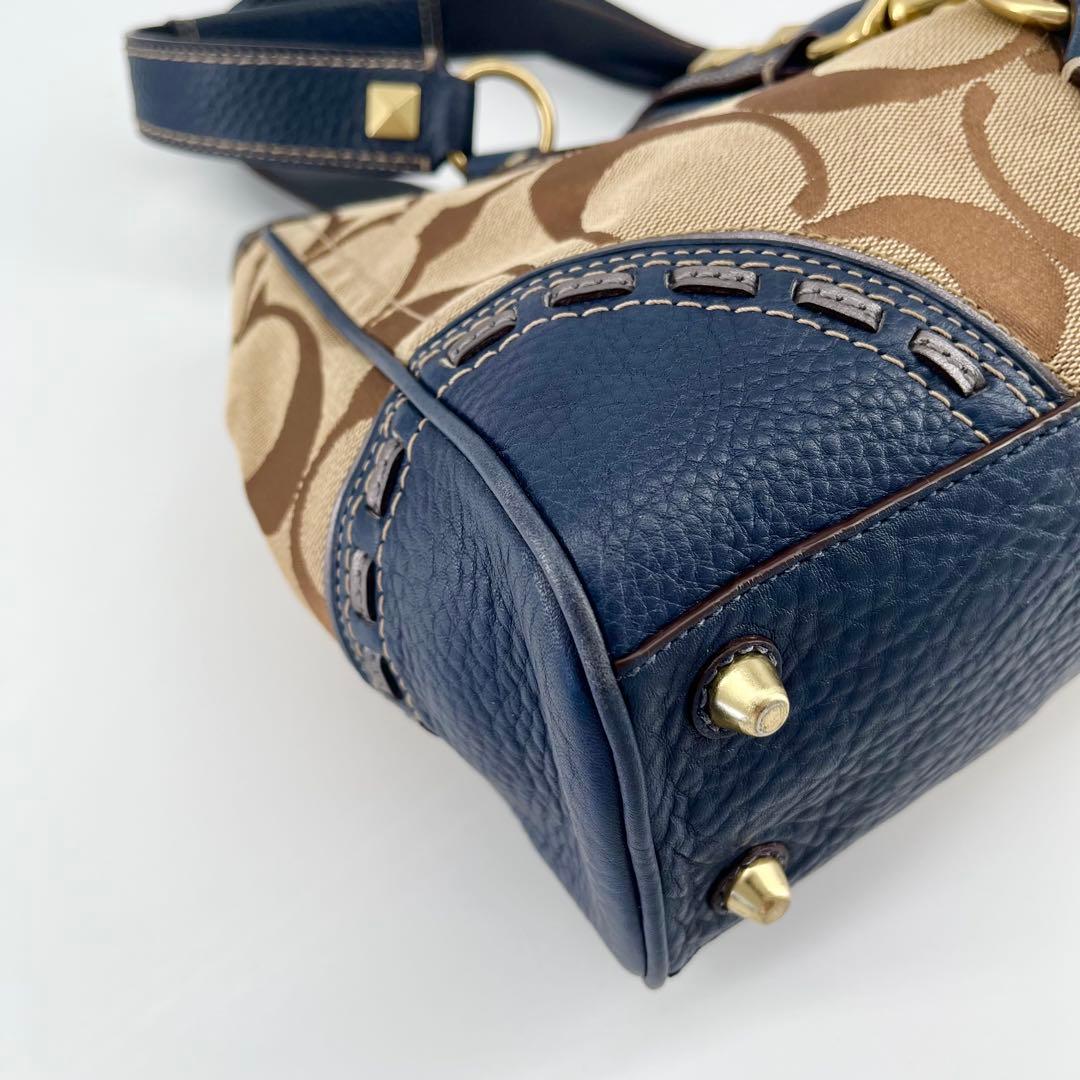 バッグ Vintage Coach Handbag Studs Navy y2k