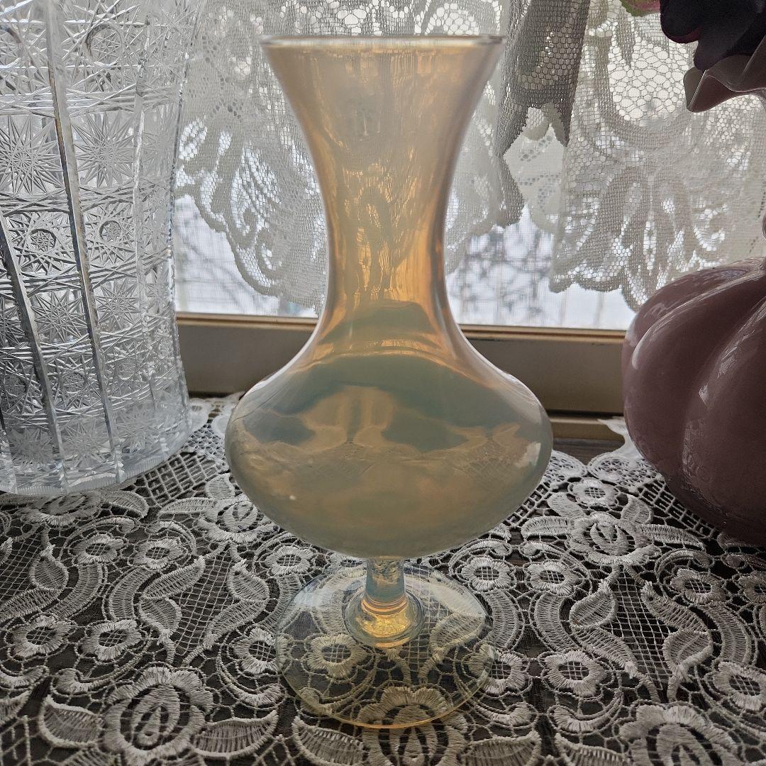 フランスアンティーク オパールセントフラワーベース