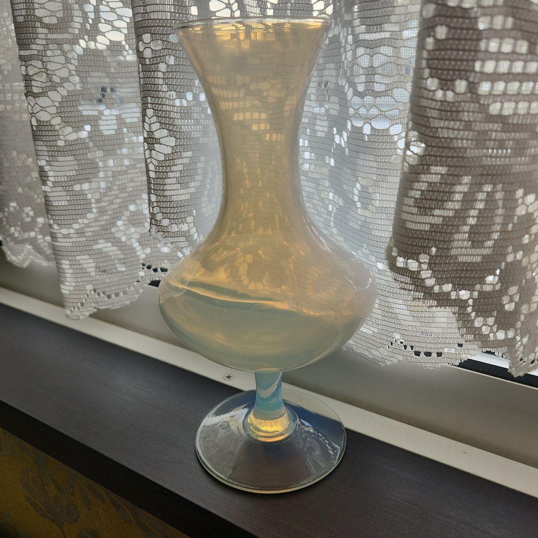 フランスアンティーク オパールセントフラワーベース