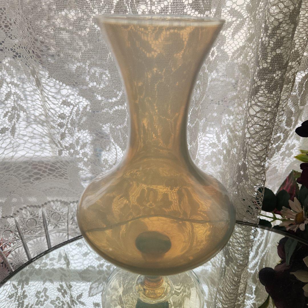 フランスアンティーク オパールセントフラワーベース