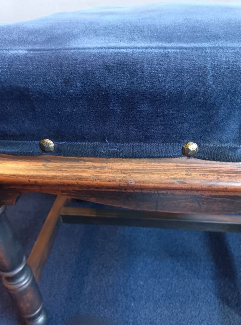 木製クラシックスツール ネイビー　ヴィンテージ　レトロ