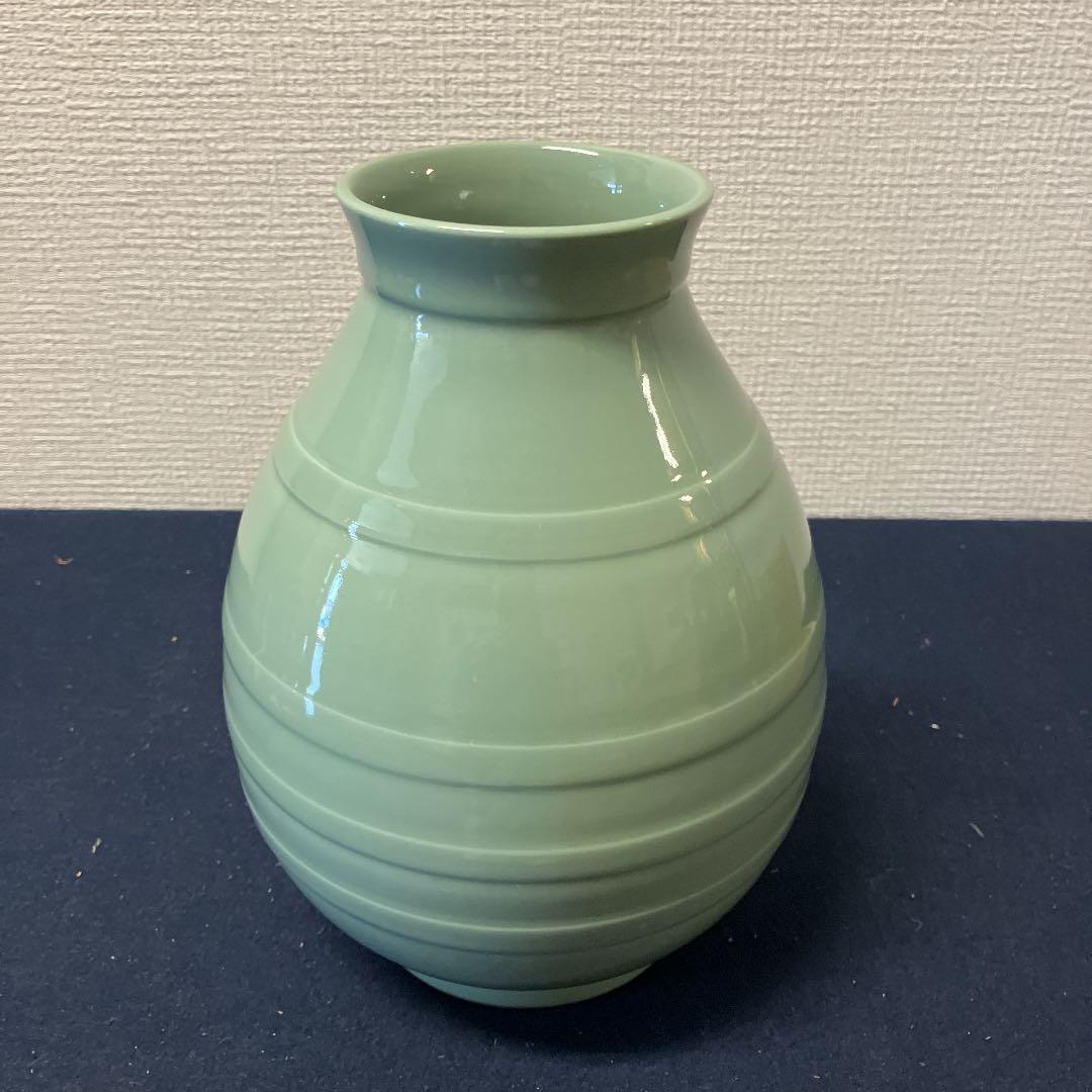 No.31060306 京焼二代宮永東山　青瓷古銅式圓文華生　共箱