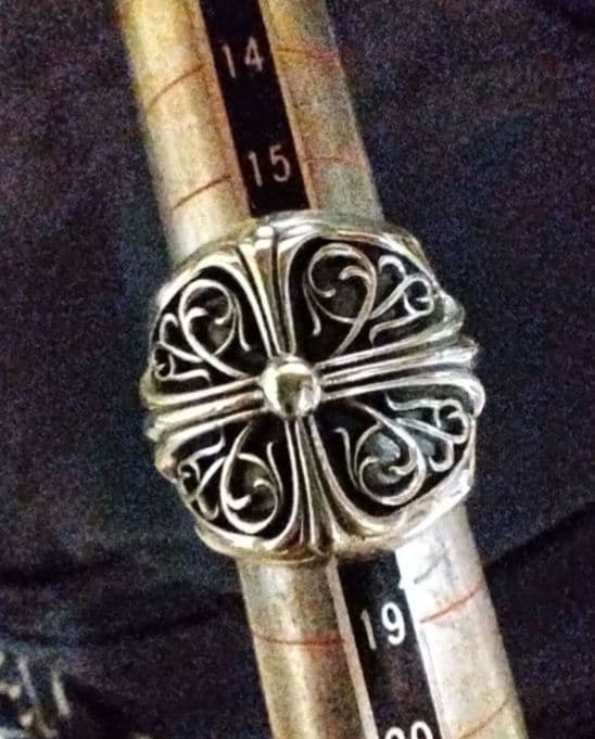 新品　約17.5~18号　オーバルクロスリング　silver925