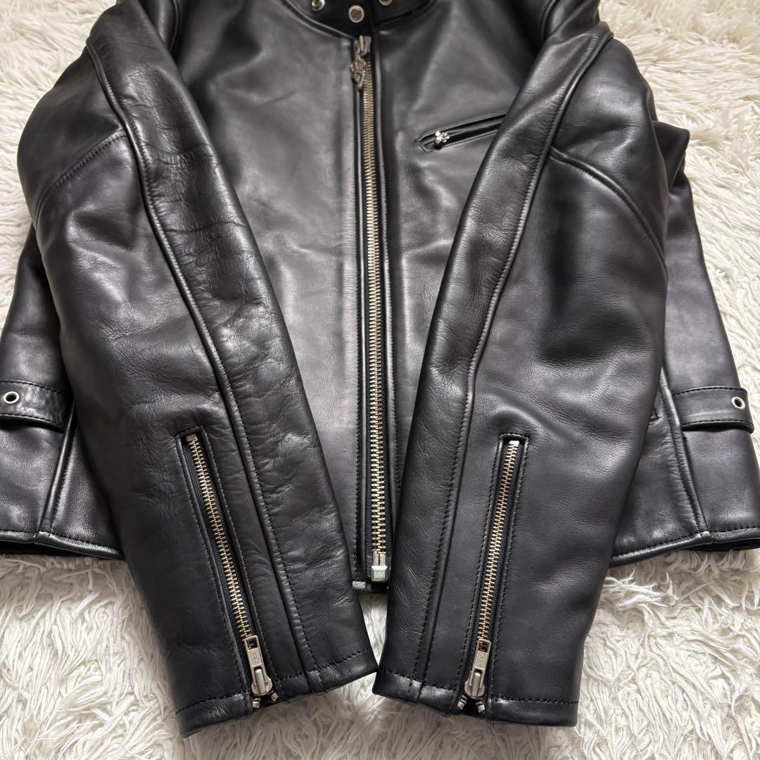 美品【ハーレーダビッドソン】シングルライダースジャケット 革ジャン　XL