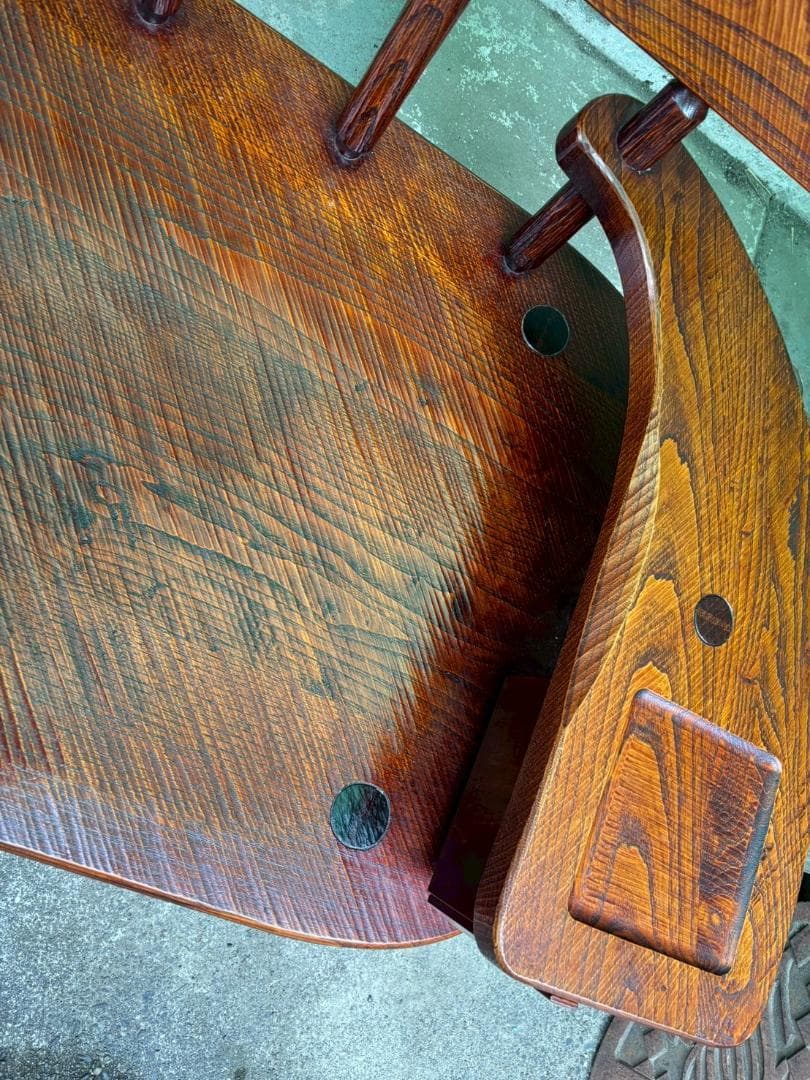 ベンチチェア　工房 我楽堂　無垢材　漆仕上げ　長椅子　民藝　幅190ｃｍ