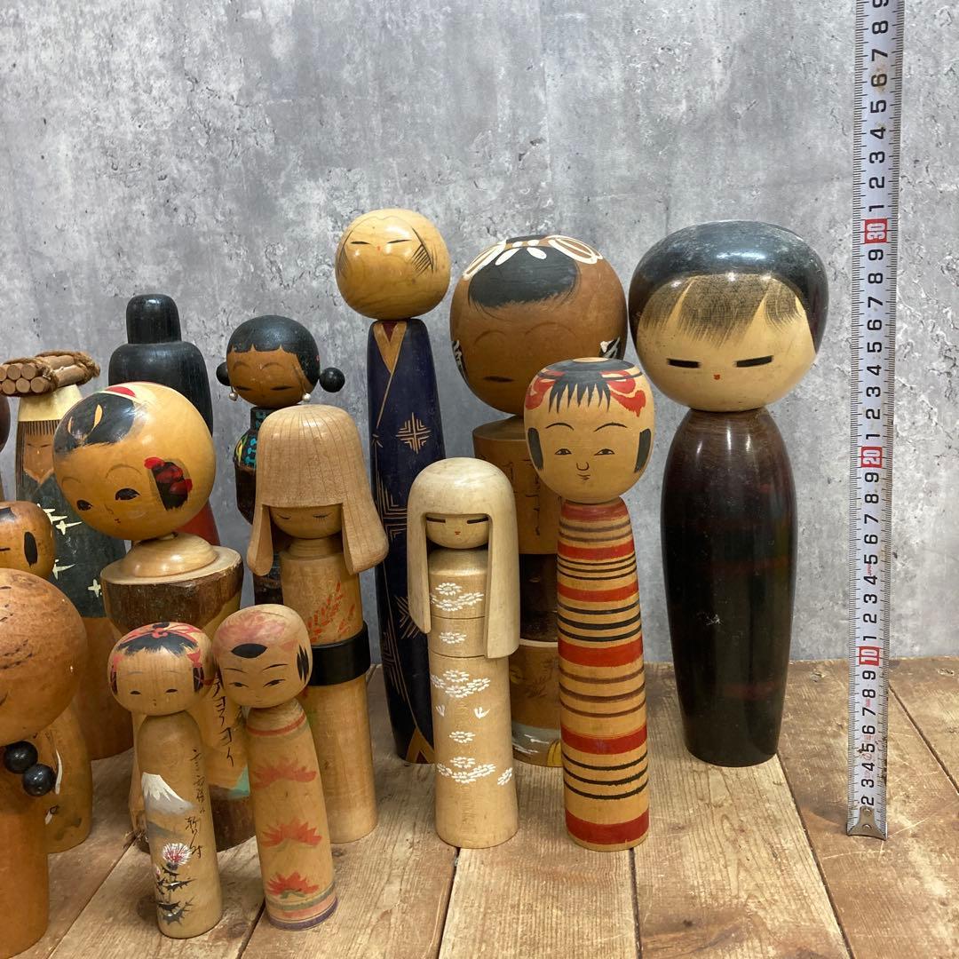 D-3 【希少・まとめ売り】アンティーク こけし 16体セット 伝統工芸 創作