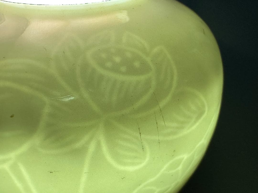 茶道具　白磁　暗刻花卉文小壺　茶入　茶壺　中国　唐物