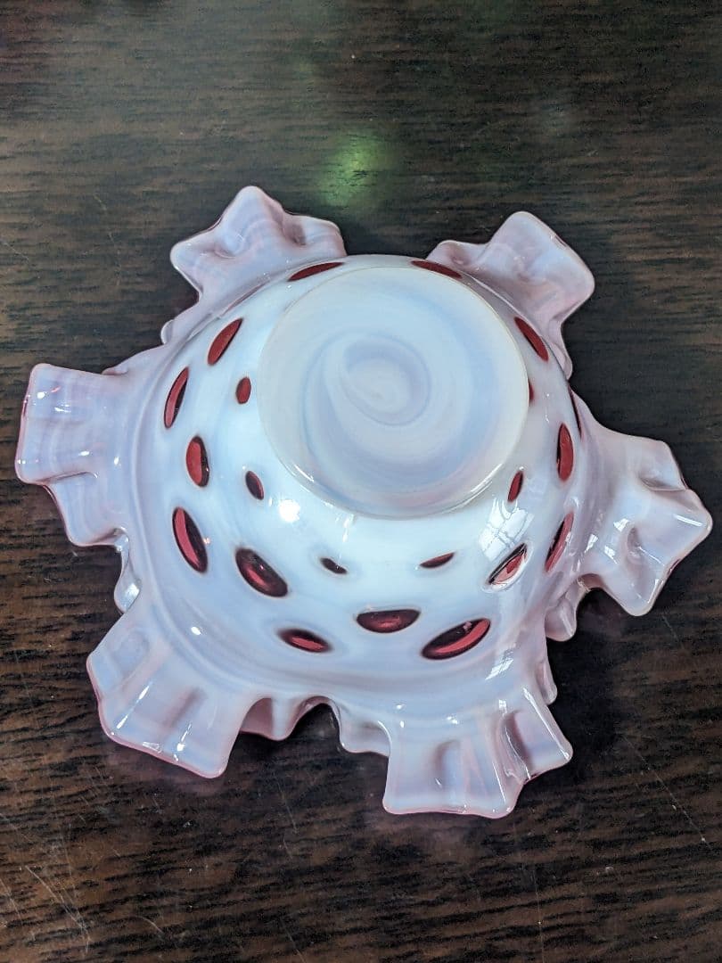 フェントン　ドット　クランベリーフリルボウル　お値下げ中