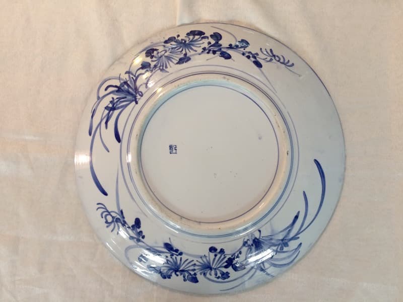 【限定品】 印判&手描　三窓　松竹梅　みじん特大皿　乾銘 梶原貞一作　明治 A