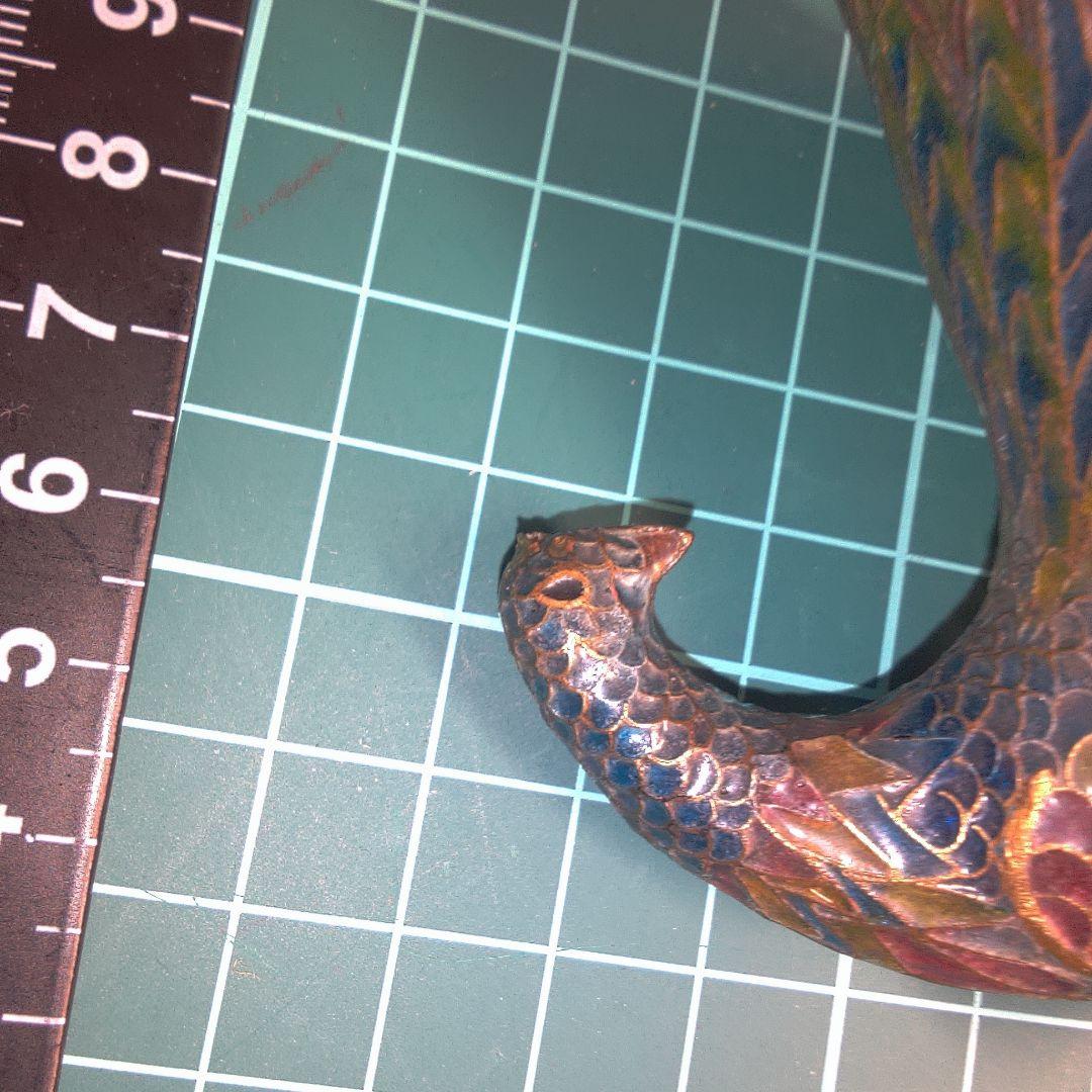 小物１ 七宝？ 孔雀デザインの金属製置物 つのがありません