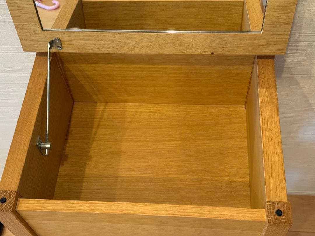 無印良品　ドレッサー　椅子付き　(オーク材)