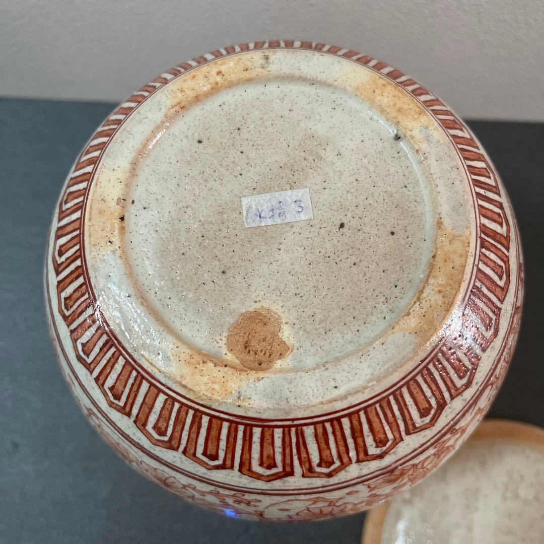 渋草焼　赤絵　茶道具　水差し　六代目　渋草柳造作