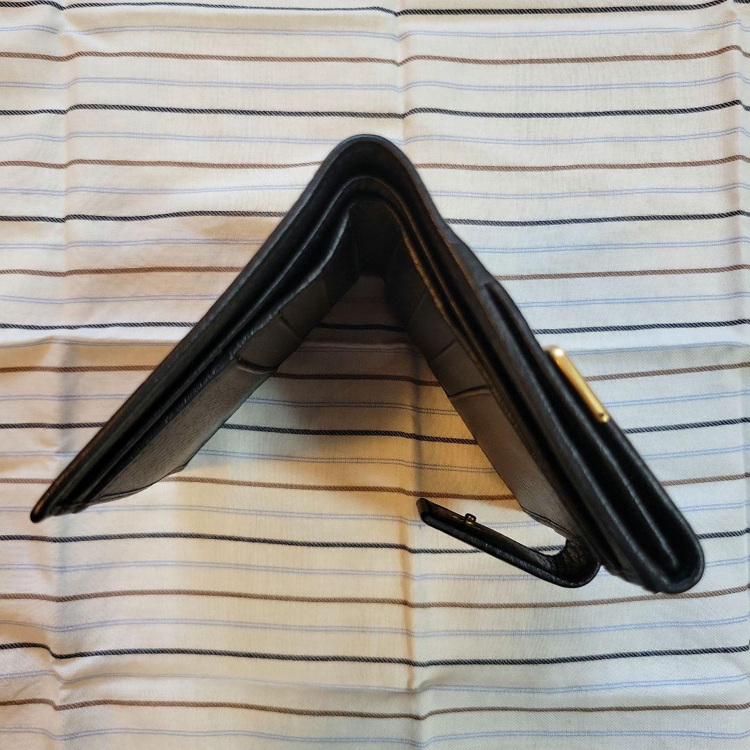 GUCCI グッチ ブラックレザー 二つ折り財布 レザーウォレット