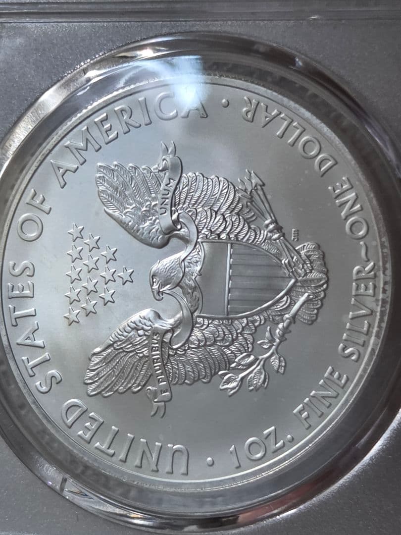 (MS70)アメリカ合衆国　シルバー イーグル銀貨　2013 S サイン入り