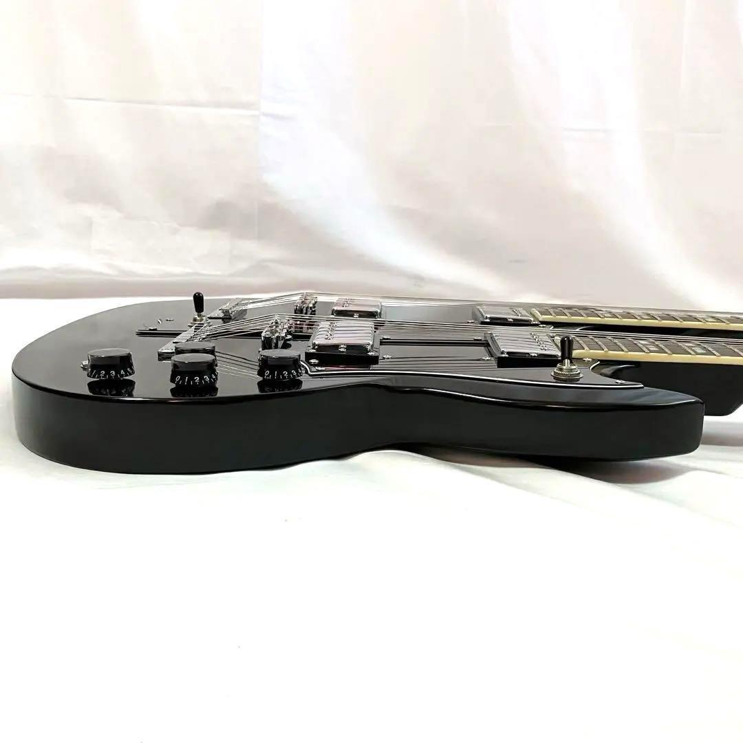【希少】12弦×6弦 ダブルネック エレキギター ブラック ハードケース付き
