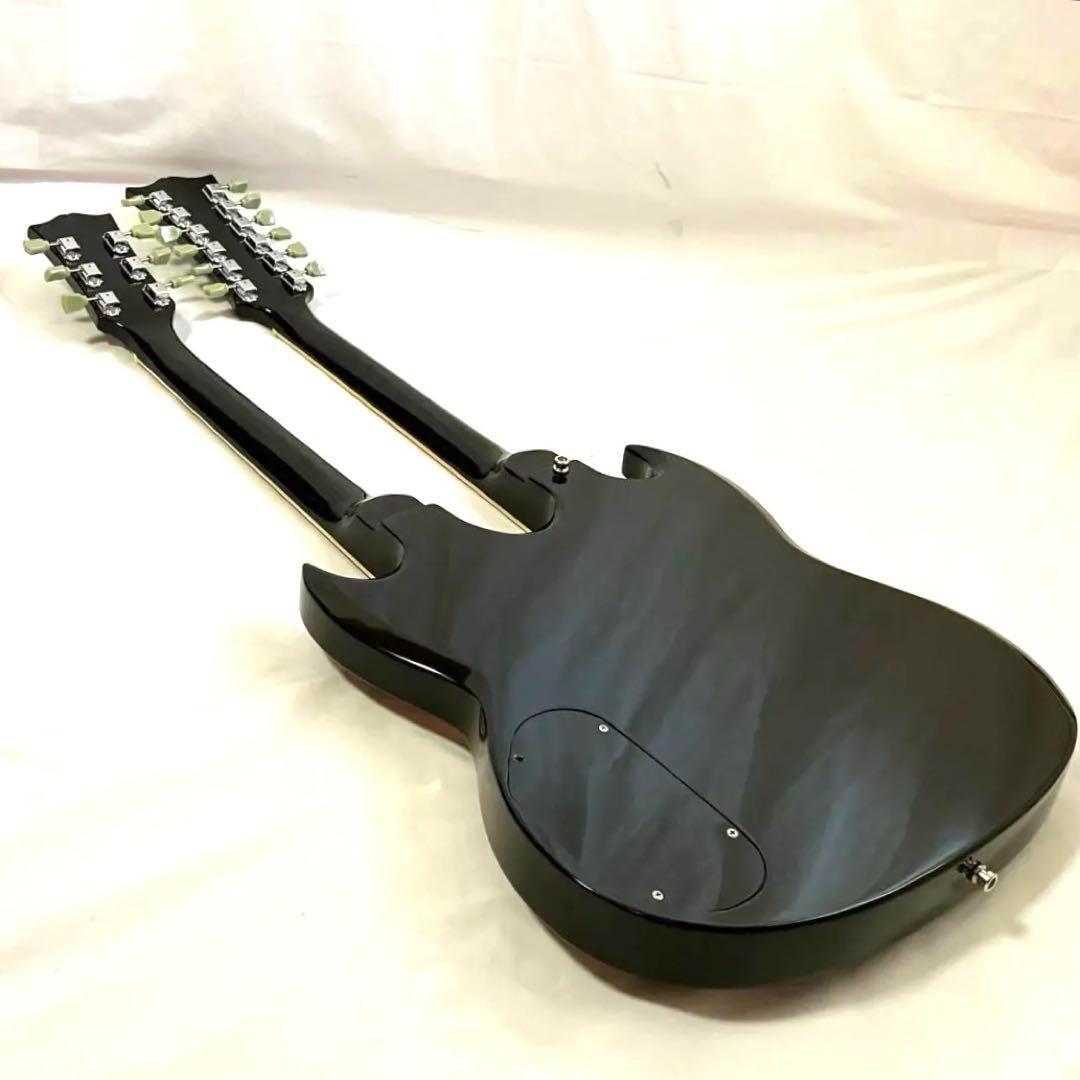 【希少】12弦×6弦 ダブルネック エレキギター ブラック ハードケース付き