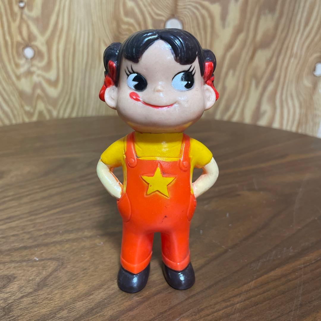 昭和40年頃 大きな 星ペコ 12.5cm 不二家 ペコちゃん 人形　ソフビ
