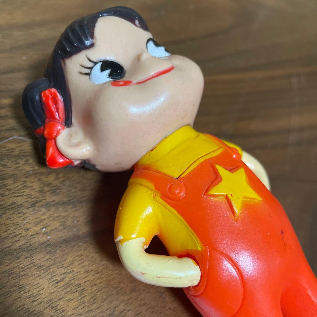 昭和40年頃 大きな 星ペコ 12.5cm 不二家 ペコちゃん 人形　ソフビ