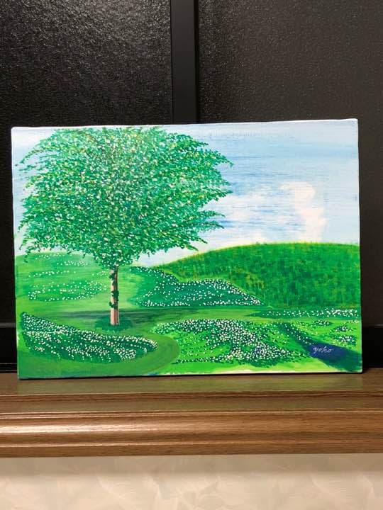 「思いきり咲いてみる」原画 本物 一点物 絵画 yoko