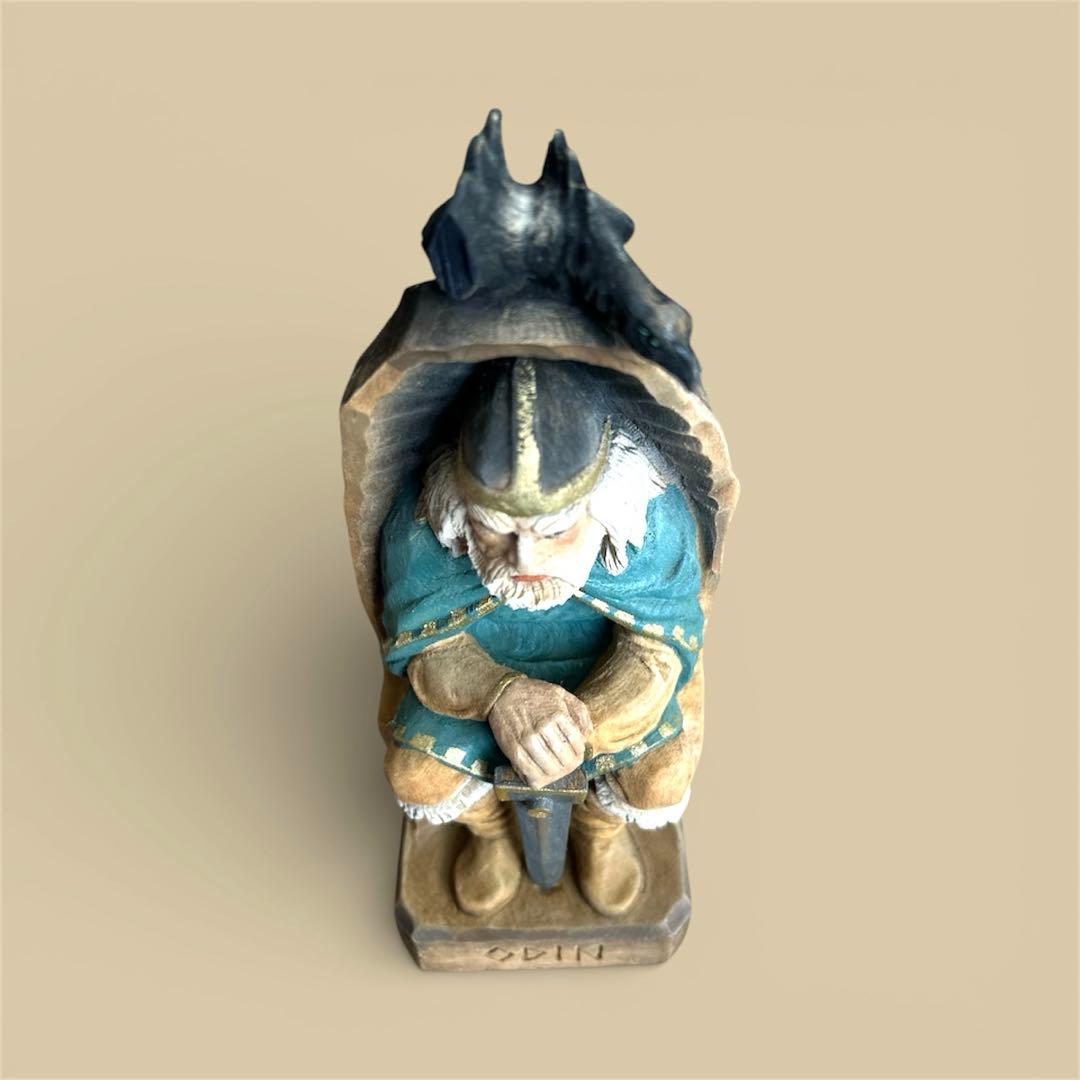 ノルウェー　ヘニング 木彫り　北欧神　オーディン　ヴィンテージ HENNING