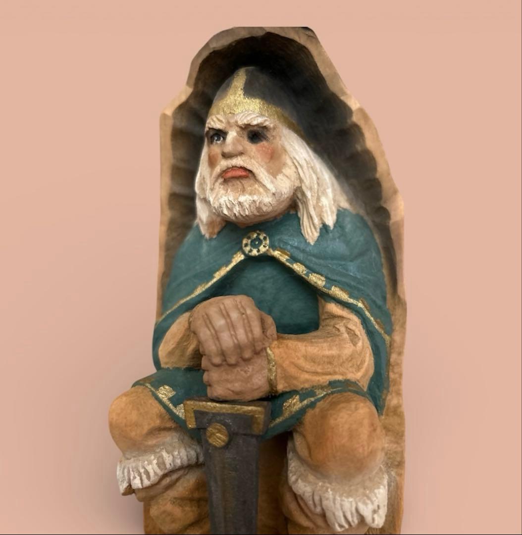 ノルウェー　ヘニング 木彫り　北欧神　オーディン　ヴィンテージ HENNING