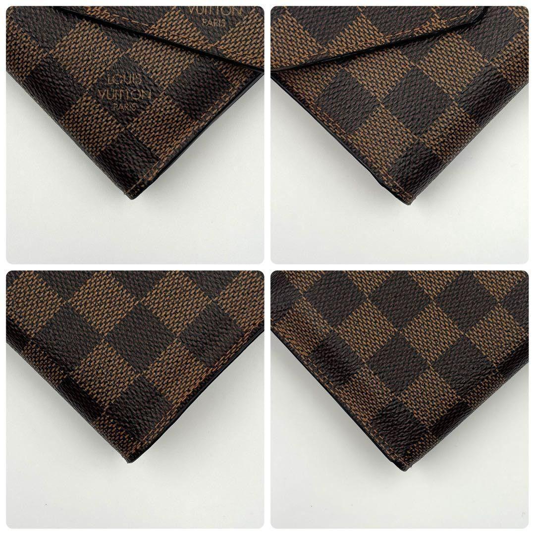 超美品★ルイヴィトン ダミエ ヴィクトリーヌ コクリコ レッド 三つ折り財布