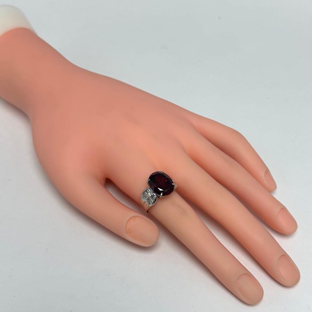 ロードライト ガーネット リング 9.38ct ダイヤ プラチナ ダイヤモンド