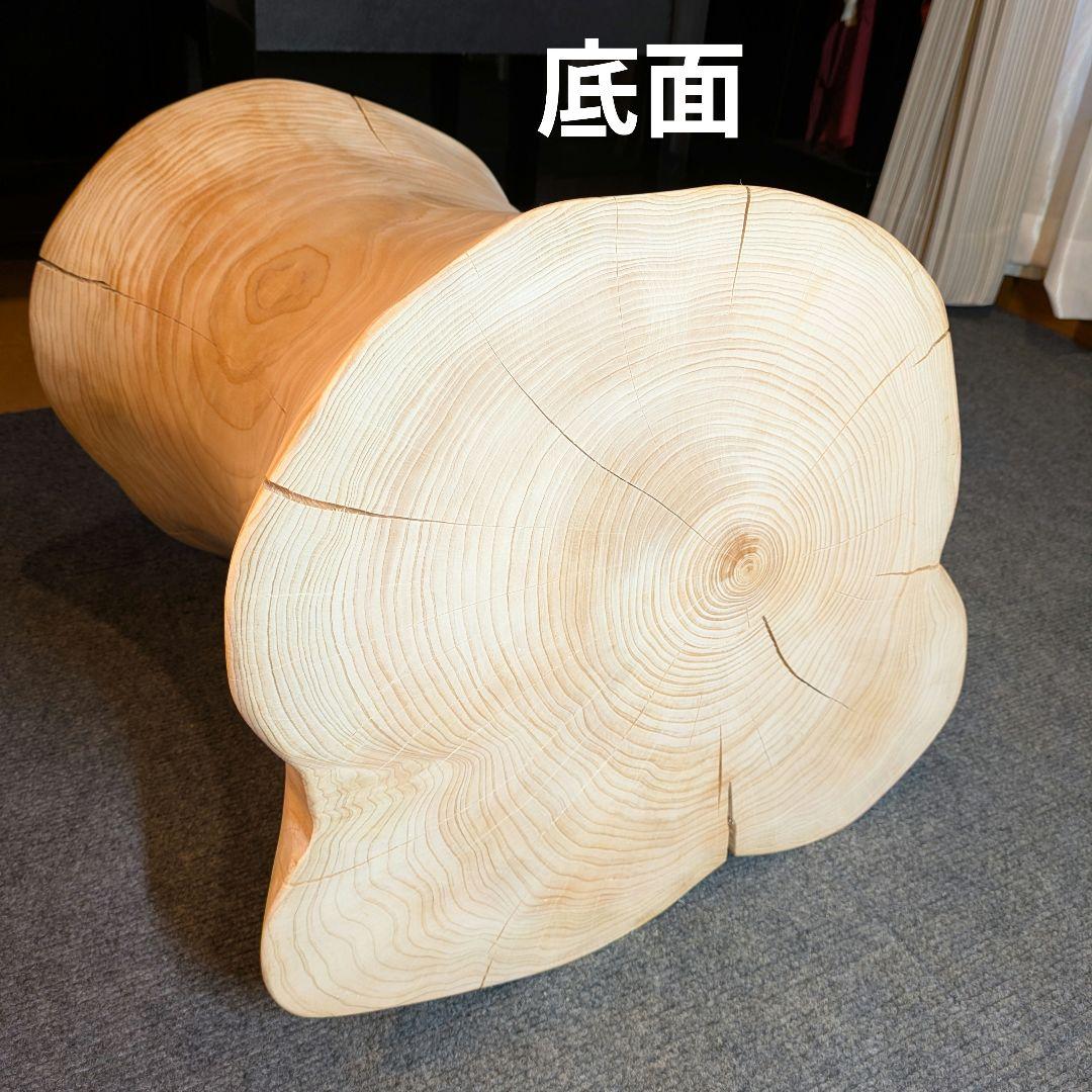 3104　檜　大型　切り株　丸太　テーブル　 スツール　高さ約42.5cm