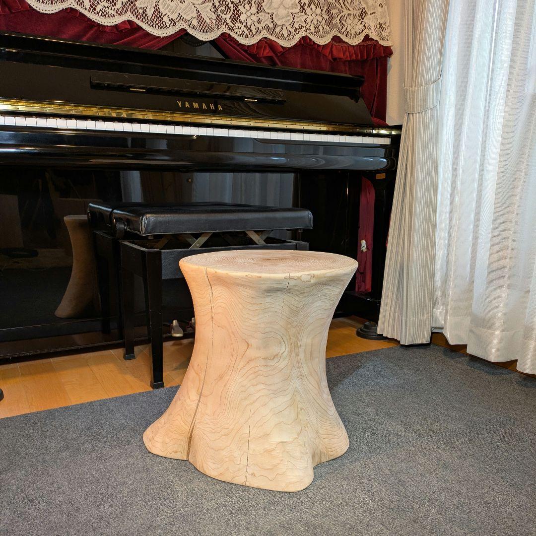 3104　檜　大型　切り株　丸太　テーブル　 スツール　高さ約42.5cm