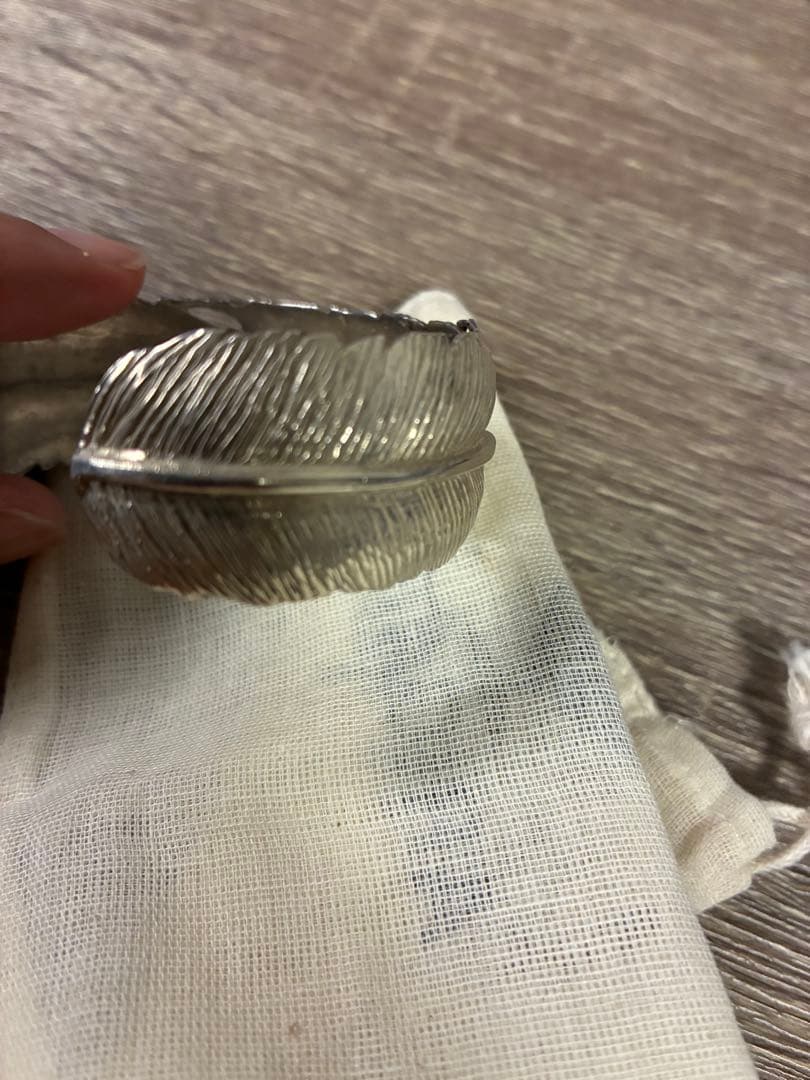 フェザー シルバー 925 バングル 羽根