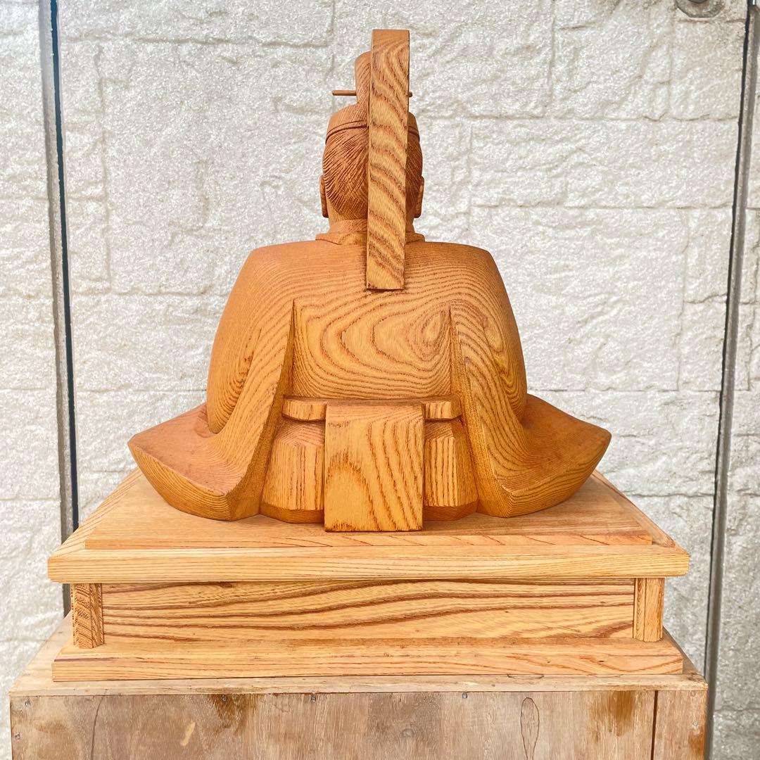 井波彫刻 木彫り 天神様 菅原道真公 菅公 学問の神様　共箱　伝統　工芸品