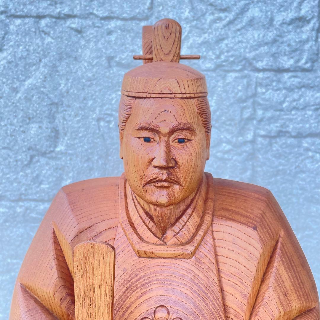 井波彫刻 木彫り 天神様 菅原道真公 菅公 学問の神様　共箱　伝統　工芸品