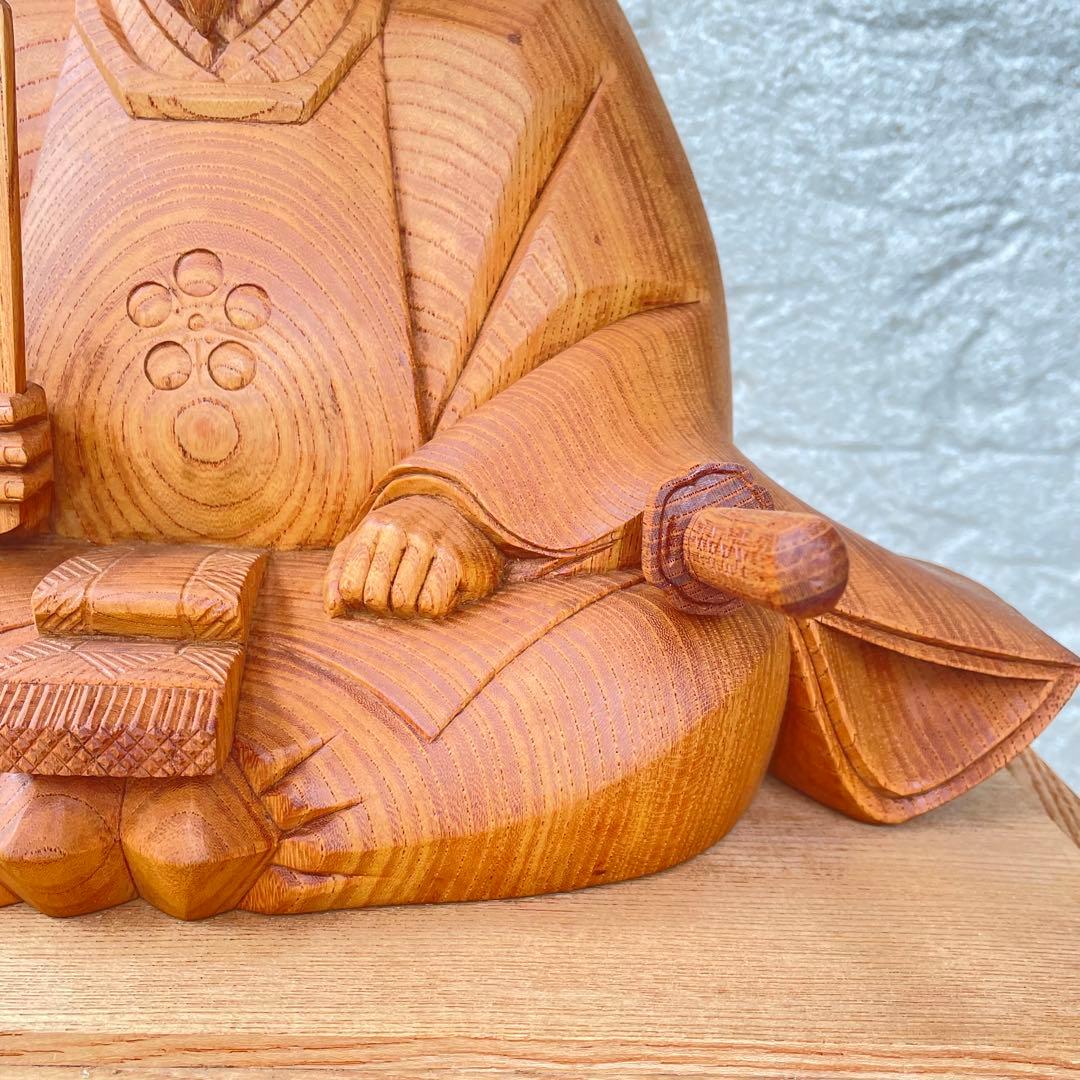 井波彫刻 木彫り 天神様 菅原道真公 菅公 学問の神様　共箱　伝統　工芸品