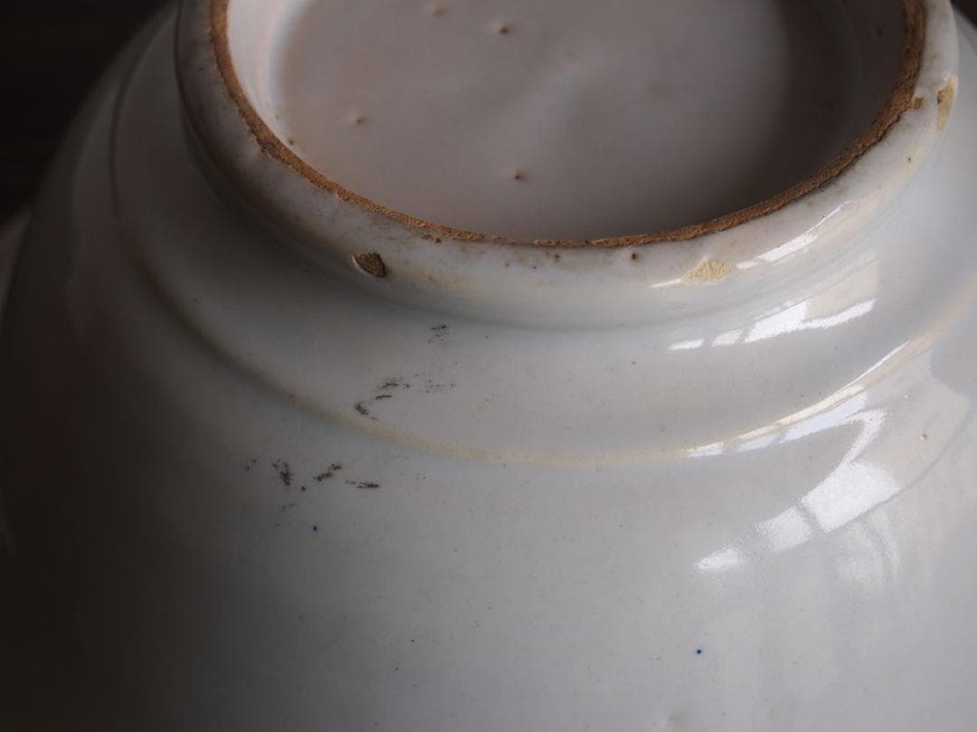 マニセス 青ライン 鉢 陶器 19世紀 スペイン古陶 スペインデルフト/K152