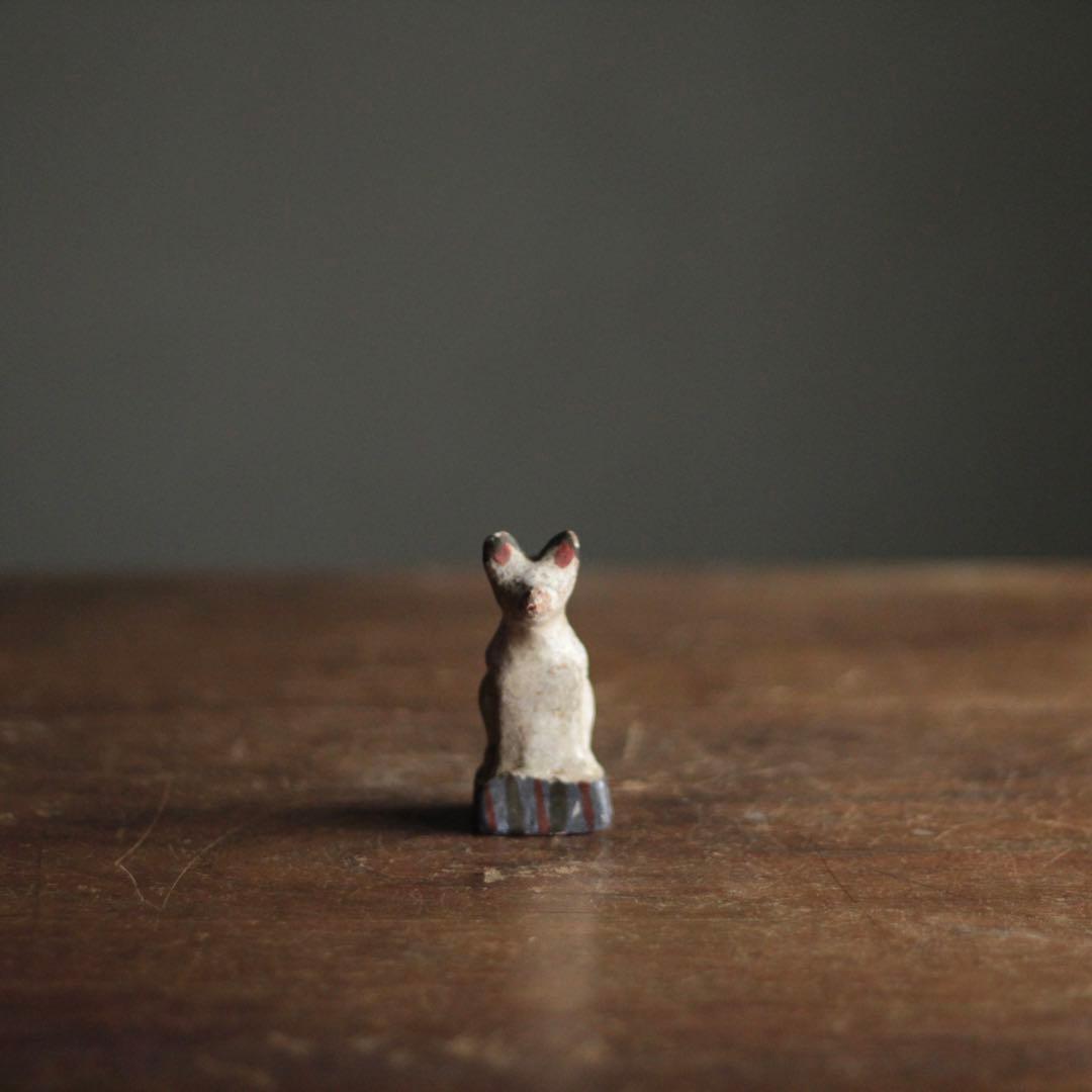 古作 土人形 狐 お稲荷さん 郷土人形 今戸人形 古道具 アンティーク オブジェ