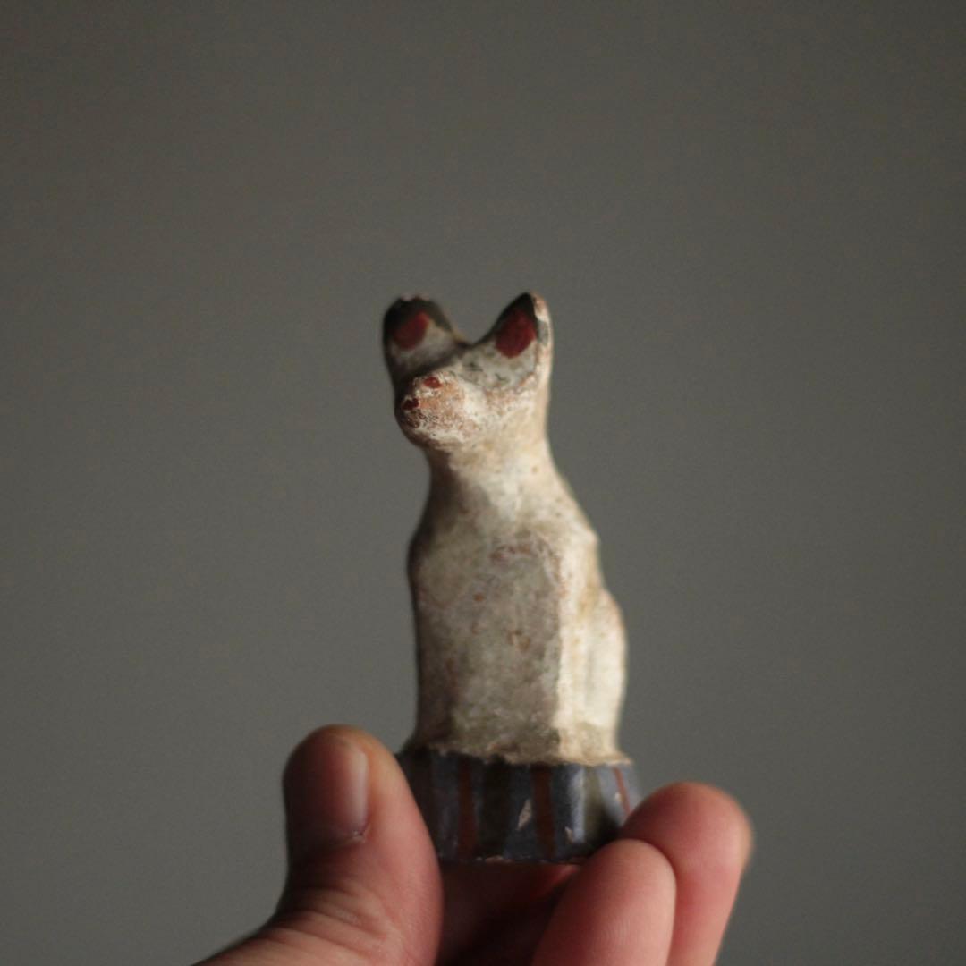 古作 土人形 狐 お稲荷さん 郷土人形 今戸人形 古道具 アンティーク オブジェ