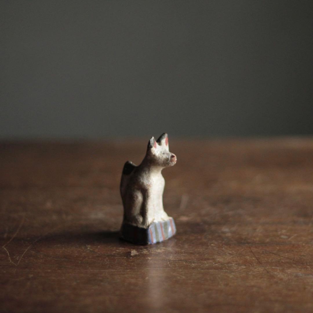 古作 土人形 狐 お稲荷さん 郷土人形 今戸人形 古道具 アンティーク オブジェ