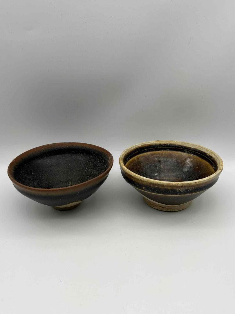 水芙蓉　遼から金時代 天目茶碗吉州窯茶盞宋時代黑釉窯変釉入茶碗(B-35)