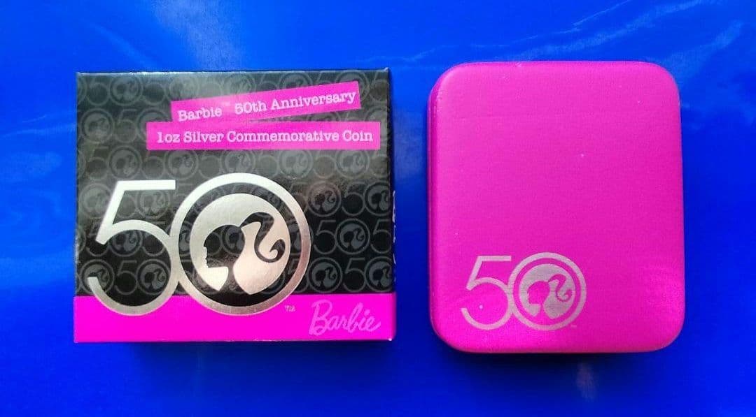 バービー50周年記念カラー1ドル銀貨（2009年ツバル）