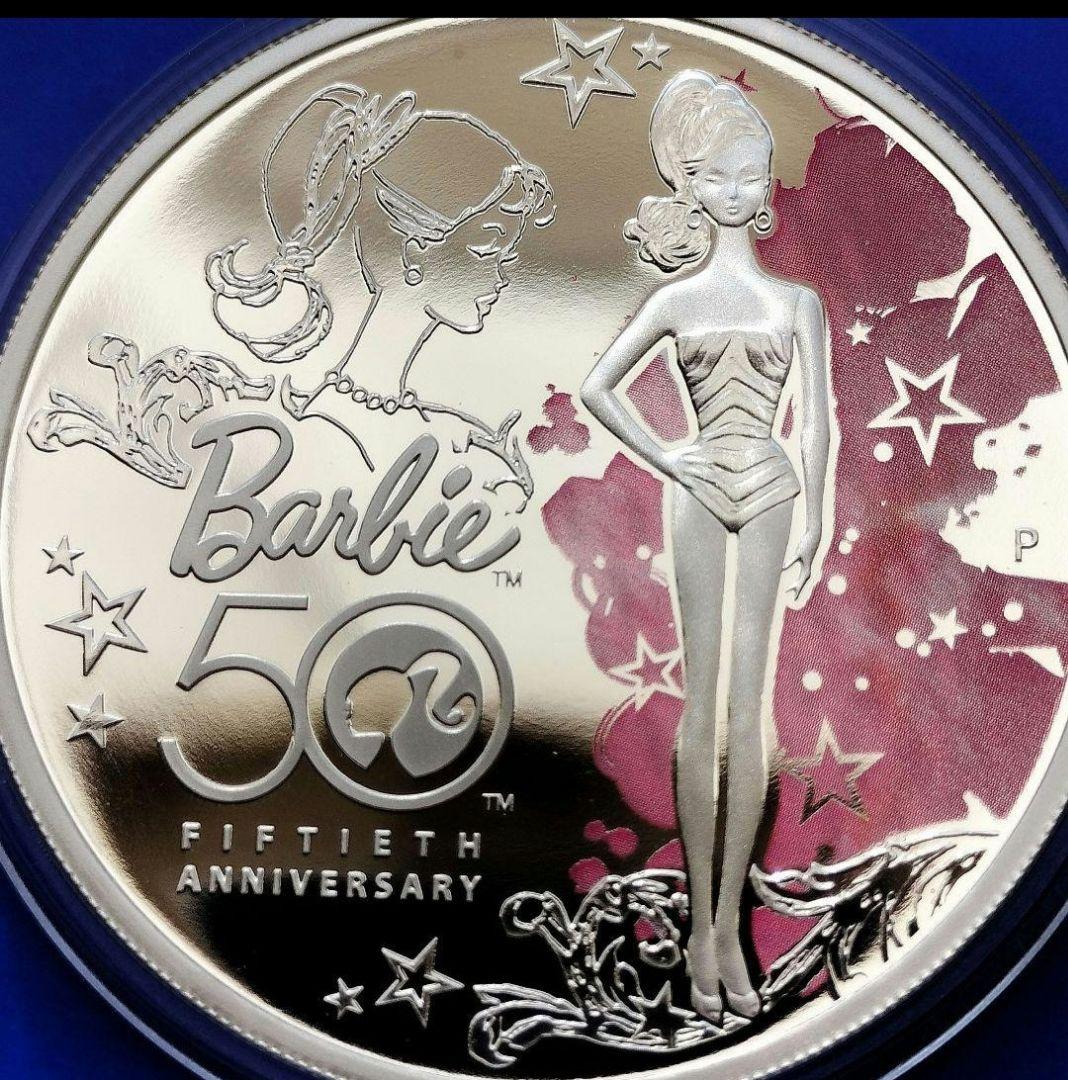 バービー50周年記念カラー1ドル銀貨（2009年ツバル）