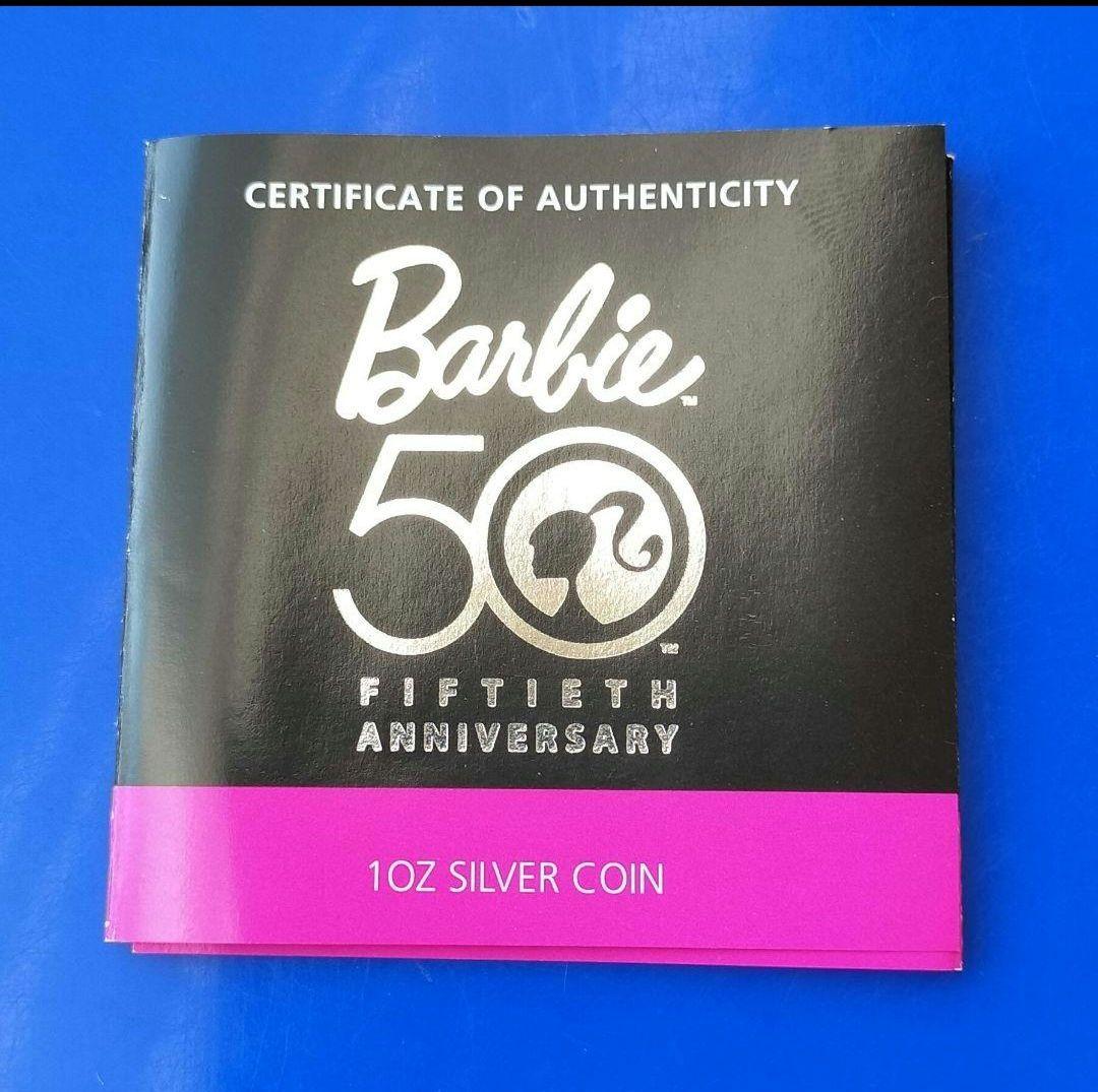 バービー50周年記念カラー1ドル銀貨（2009年ツバル）
